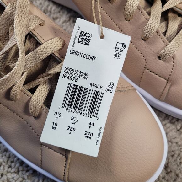 NWT Adidas Urban Court Sneakers Mens 10 Beige IF4078 Streetwear main image 4